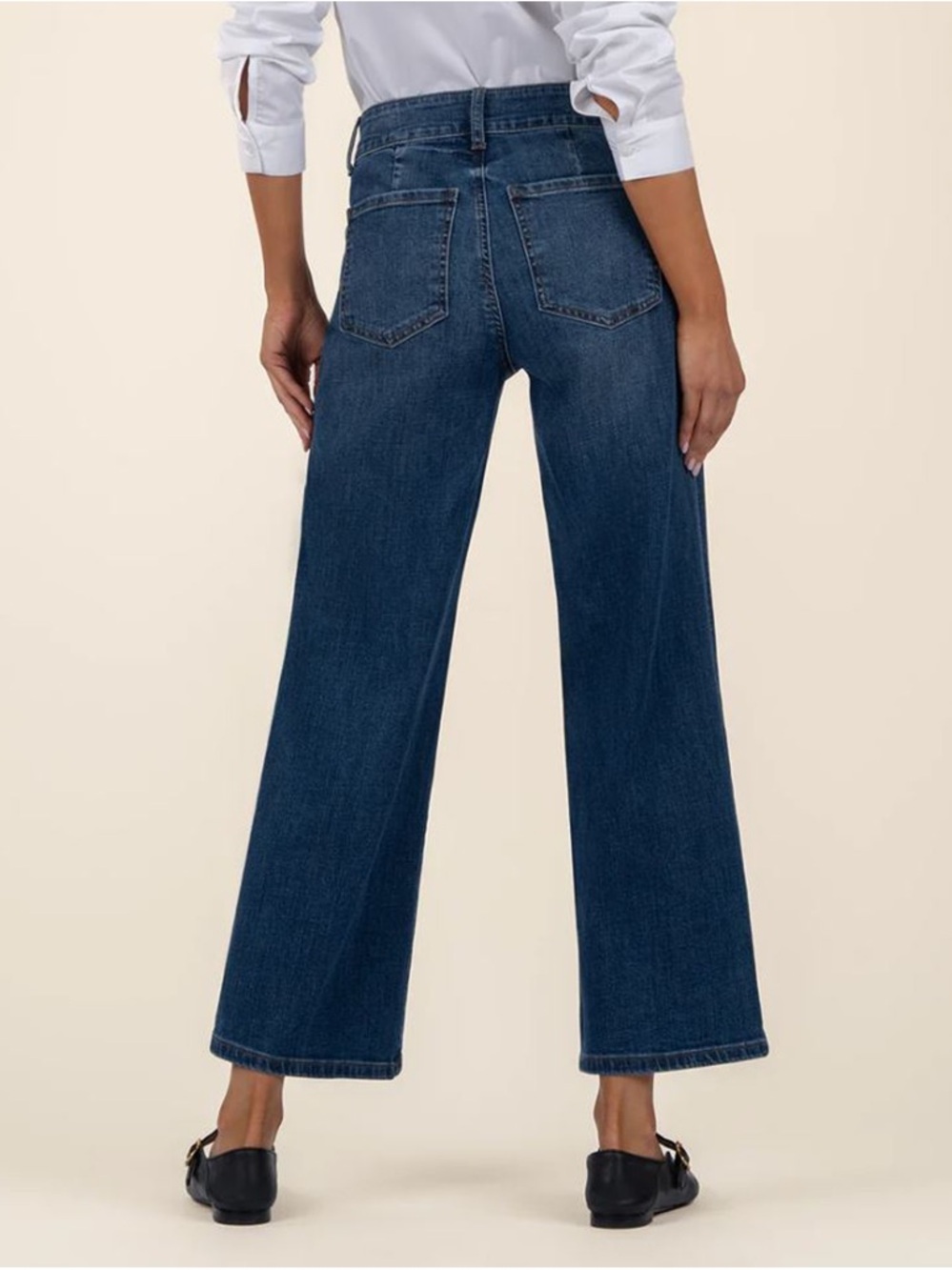 Kut From The Kloth Meg High Rise Wide Waistband Wide Leg Jeans Patch Pockets 20W - Picture 3 of 13